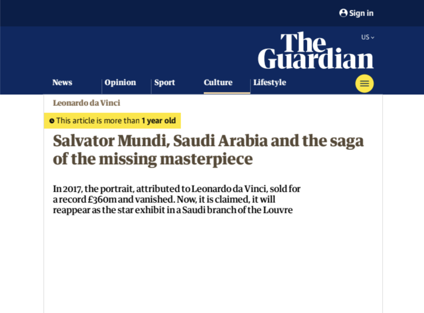 The Guardian — Salvator Mundi, Saudi Arabia and the saga of the missing masterpiece