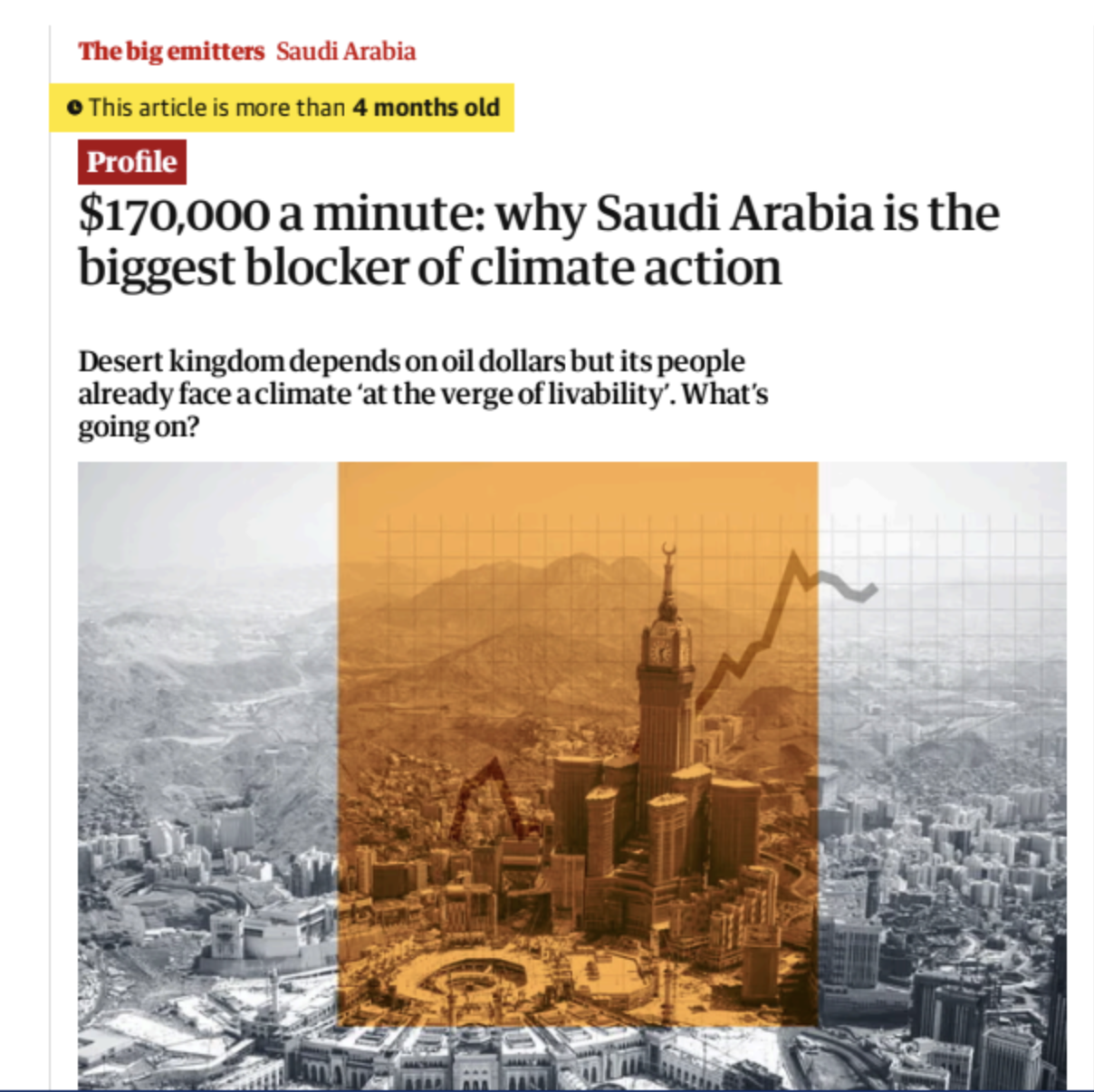 The Guardian — $170,000 a minute: why Saudi Arabia is the biggest blocker of climate action