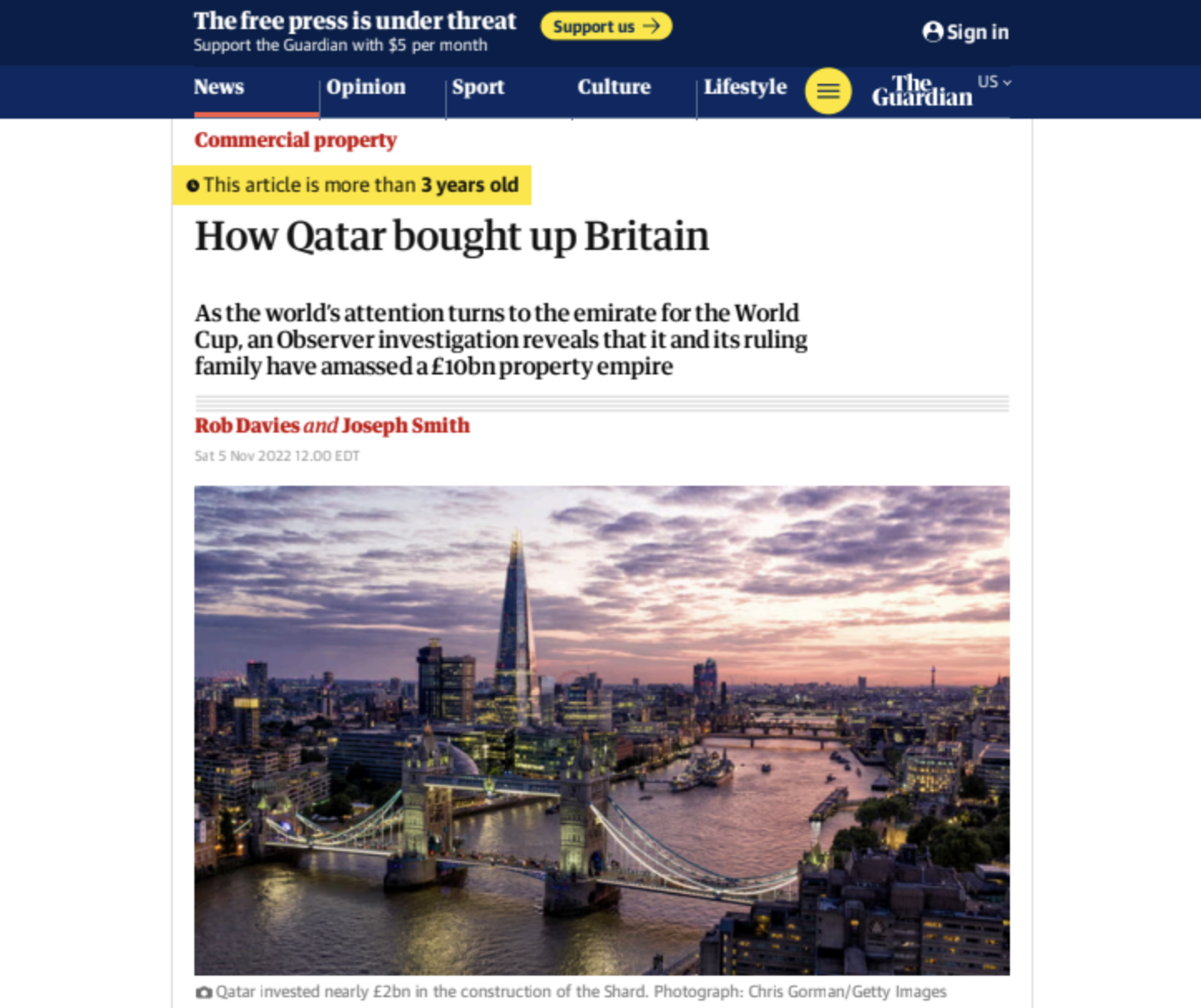 The Guardian — How Qatar bought up Britain